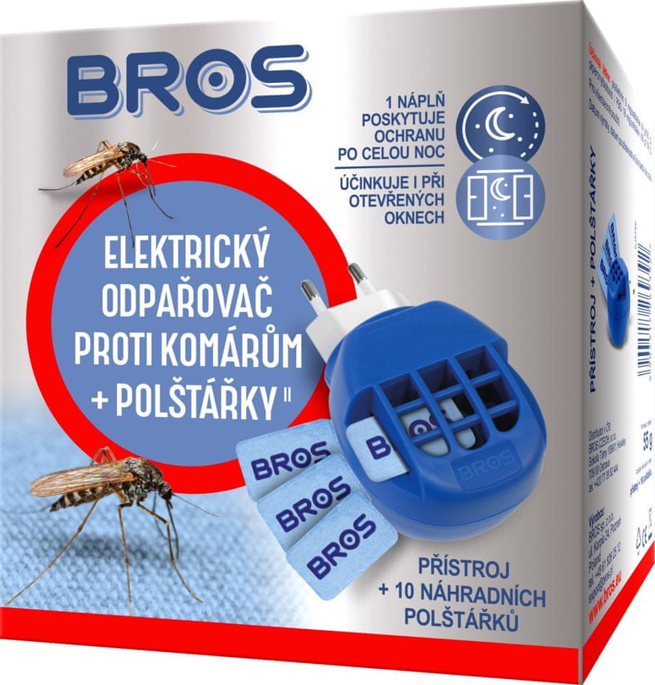 BROS - el. odparovač proti komárom + 10 vankúšikov
